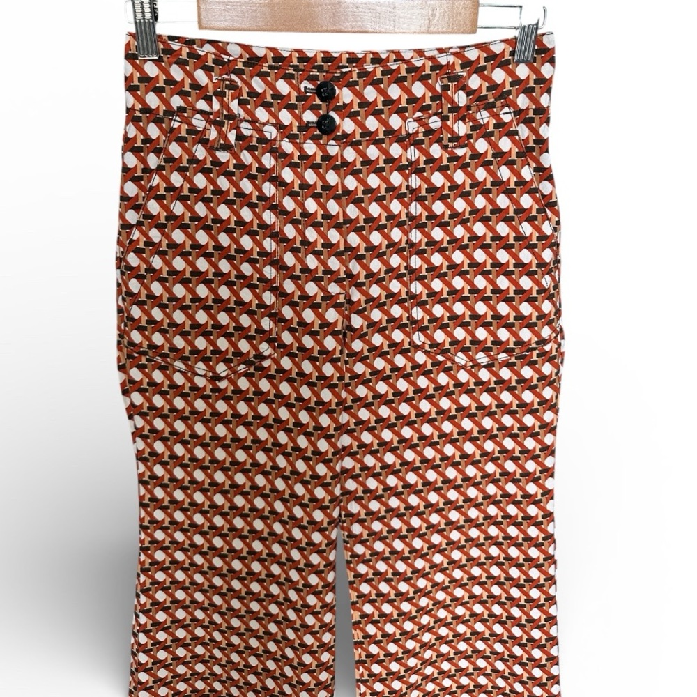 Maeve by Anthropologie The Naomi Wide-Leg Flare Pants in Geometric Pattern - Picture 4 of 8